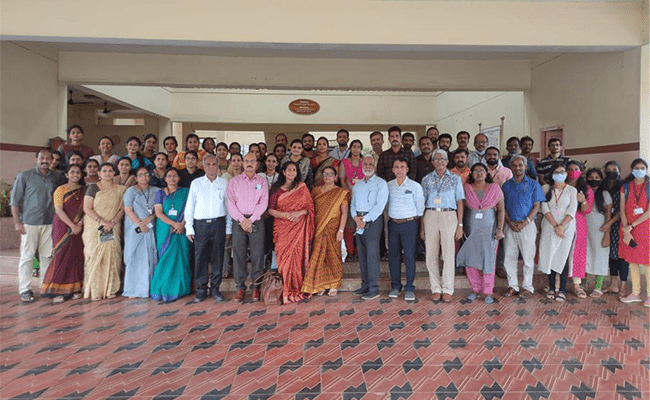 Dr. Seena Devaki with participants of 'Mentoring the Mentors' programme at Vidya Academy of Science and Technology